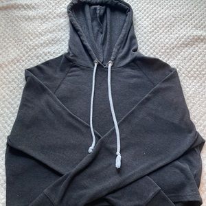 H&M DIVIDED Basic Crop Top Hoodie (darkish grey)
